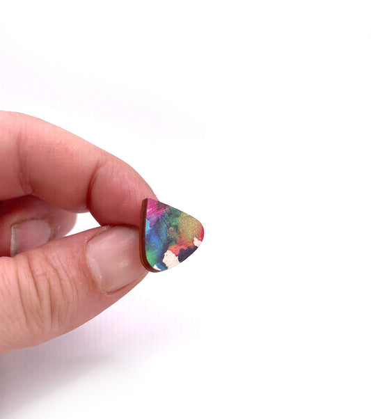 Droplet Stud Heart Earrings