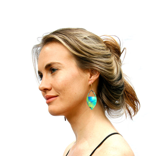 Leaf Tri Wash Earrings