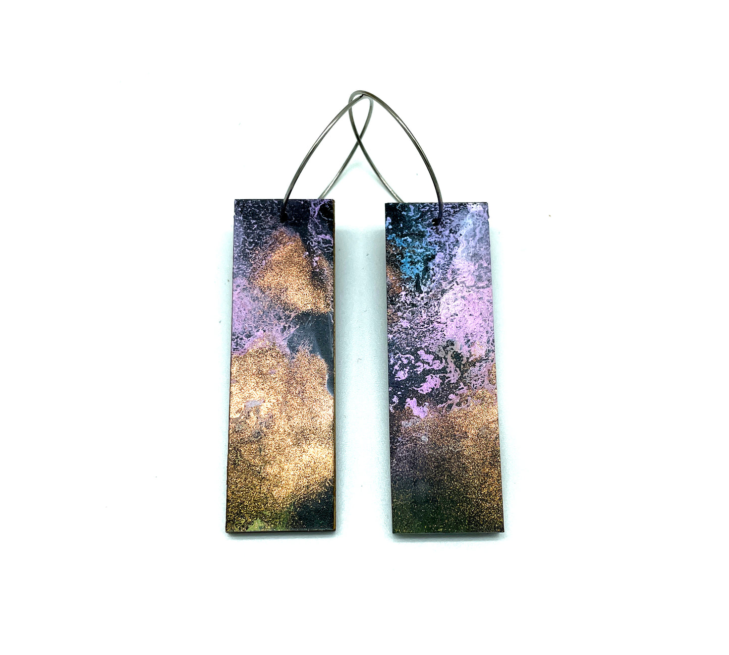 Black Beauty rectangular earrings #2