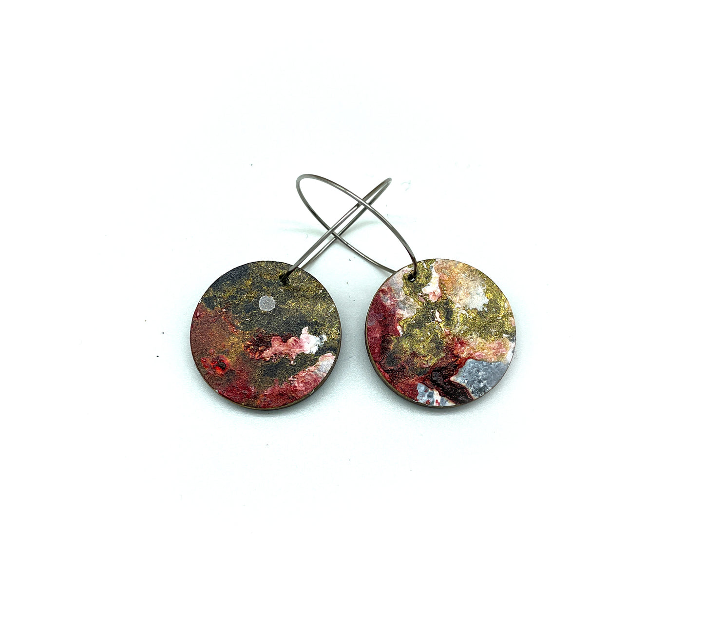 Black Beauty small disc earrings #19