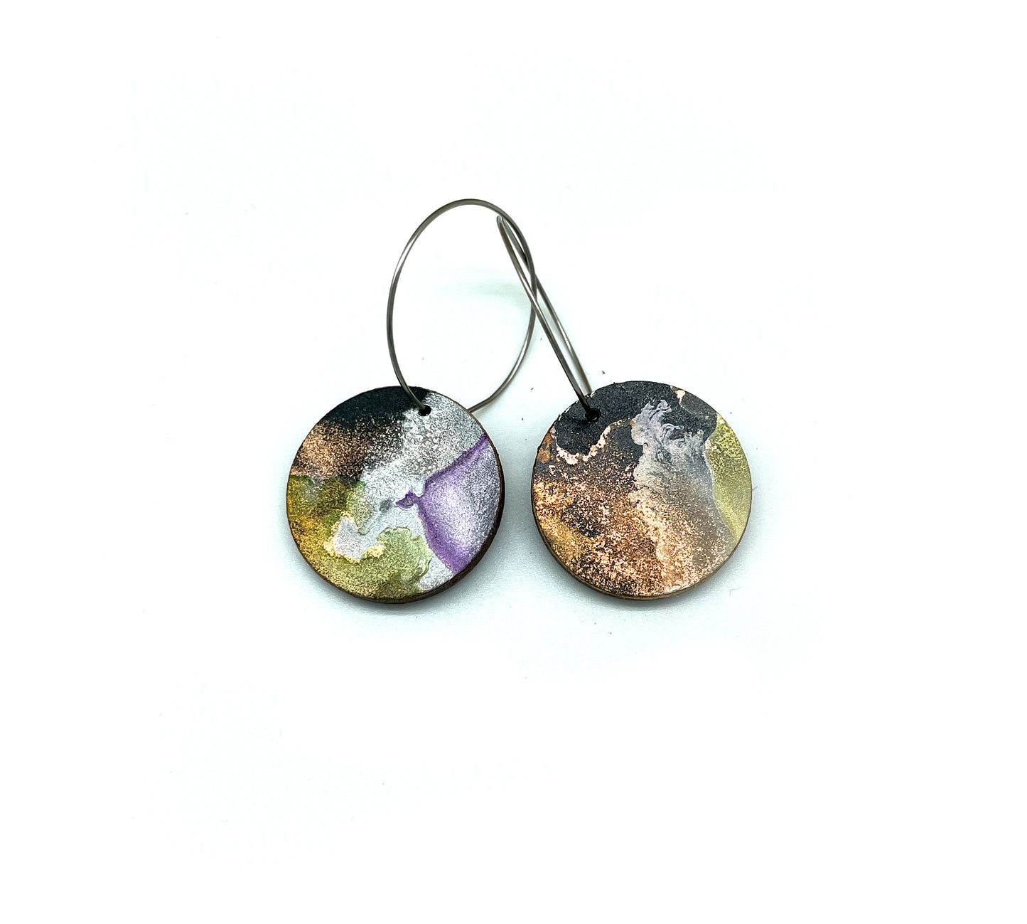 Black Beauty small disc earrings #28