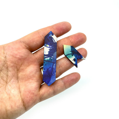 Arrow Flow Wooden Stud Earrings