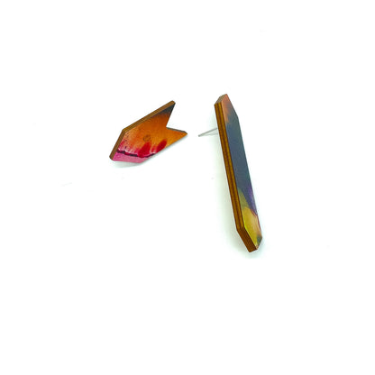 Arrow Core Wooden Stud Earrings
