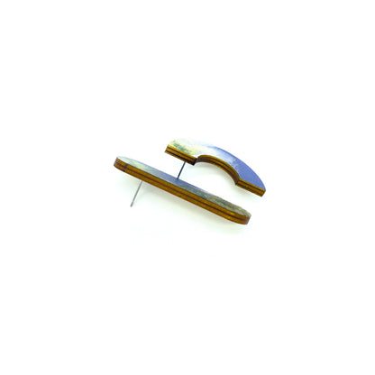 Light Flow Wooden Stud Earrings