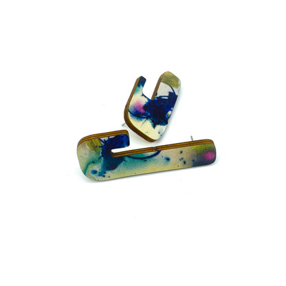 Link Flow Wooden Stud Earrings