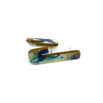 Link Flow Wooden Stud Earrings