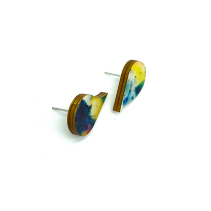 Pause Flow Wooden Stud Earrings