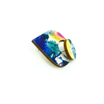 Sync Flow Wooden Stud Earrings