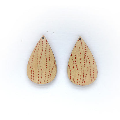 Drop Sky Wooden Earrings