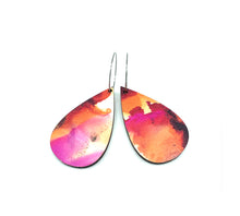 Drop Fire Wooden Earrings