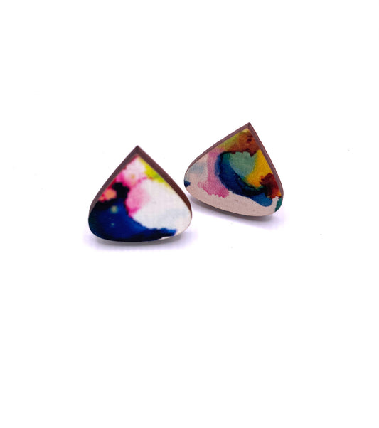 Droplet Stud Wave Earrings