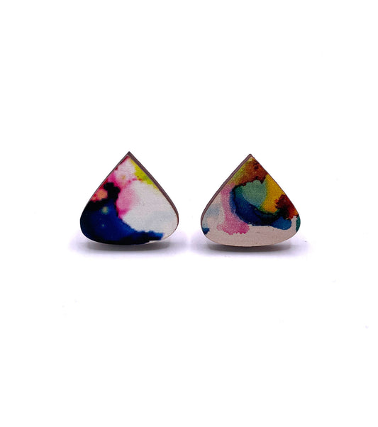 Droplet Stud Wave Earrings