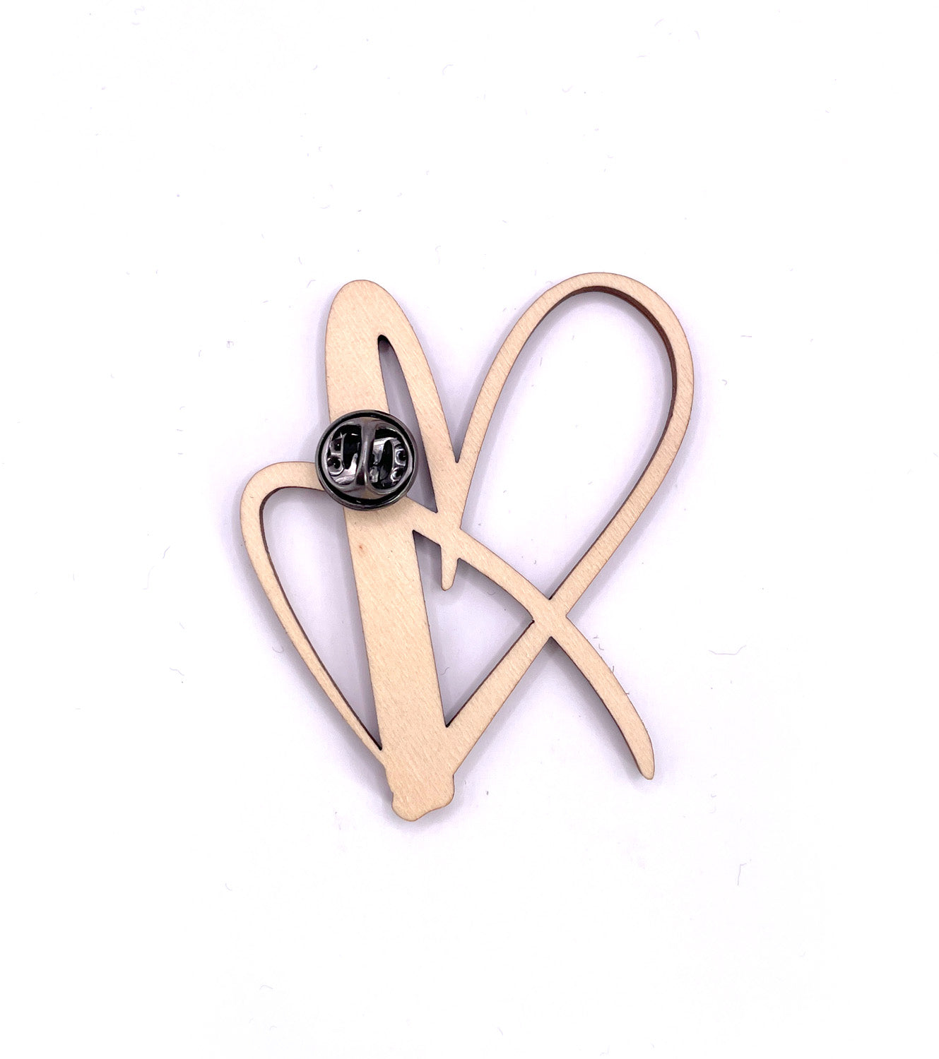 Heart Core Wooden Brooch