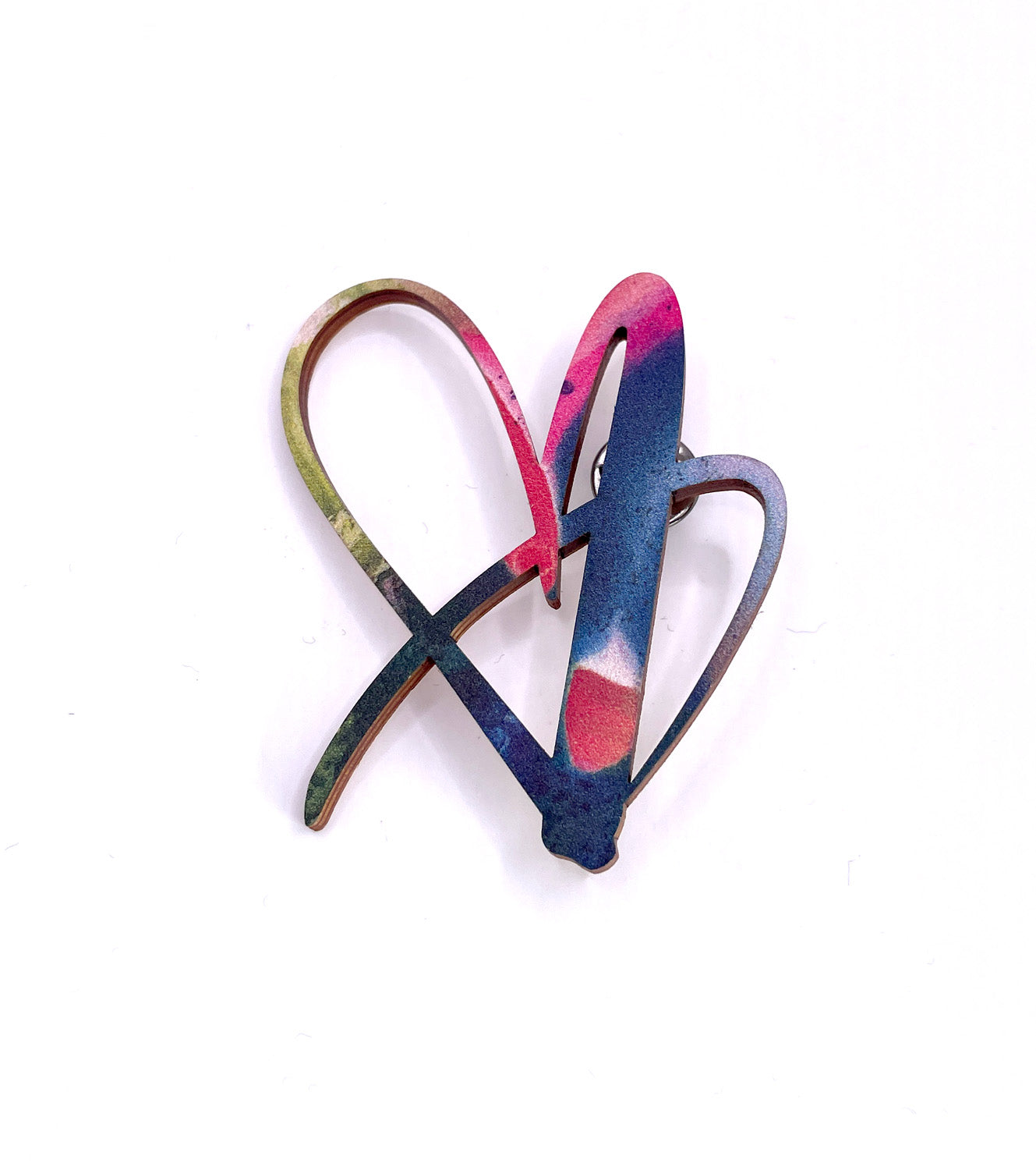 Heart Core Wooden Brooch
