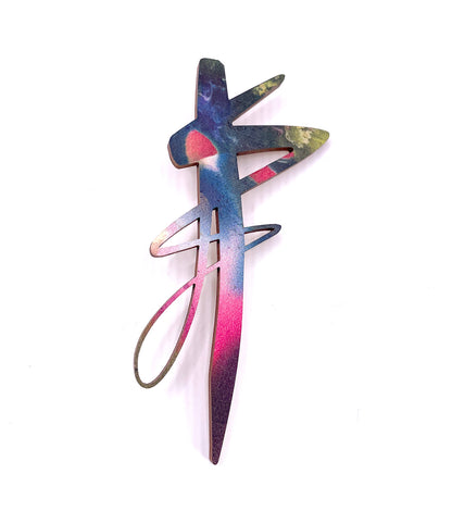 Long Core Wooden Brooch