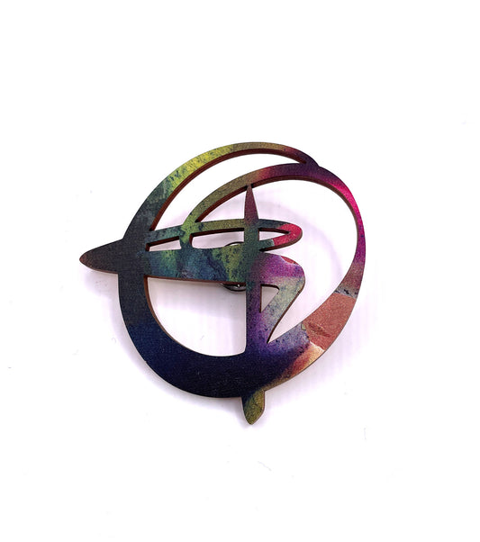 Pin Core Wooden Brooch