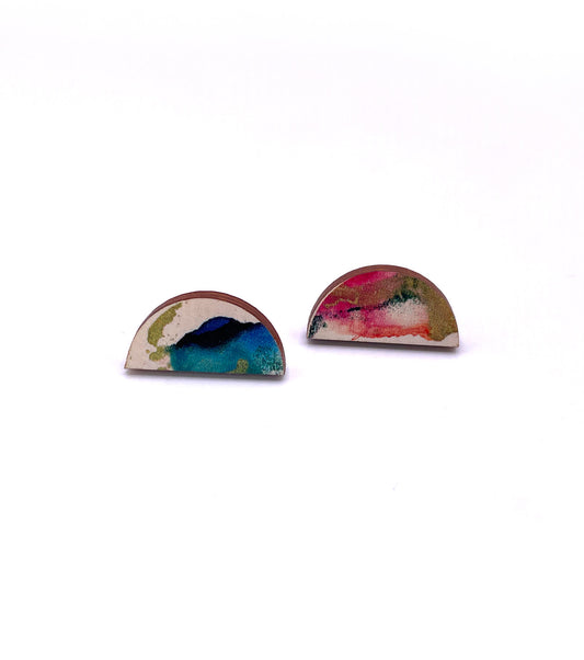 Moon Stud Spring Earrings