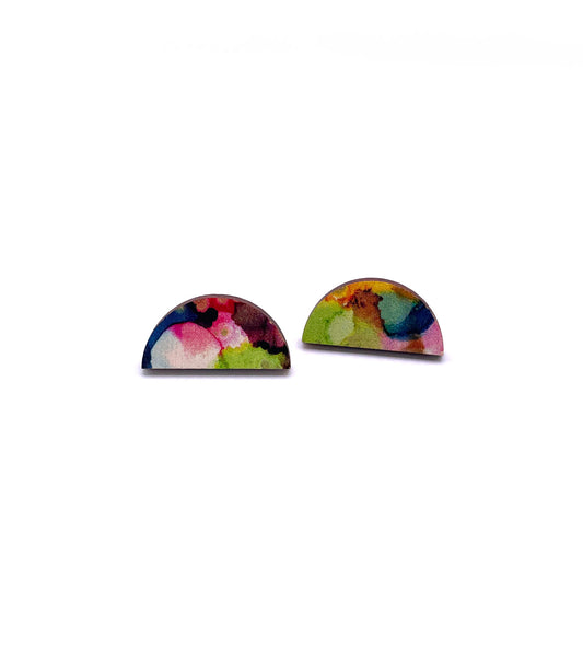 Moon Stud Wave Earrings