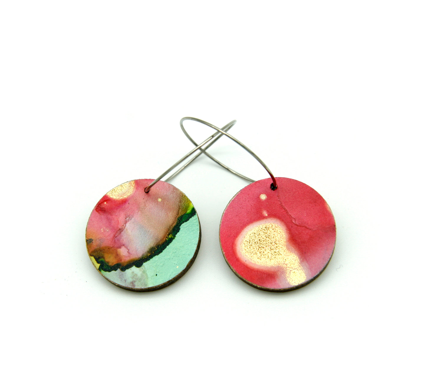 White Beauty small disc earrings #29