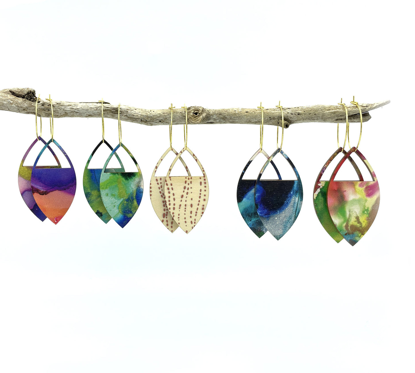 Radiance Leaf Tri Statement Earrings