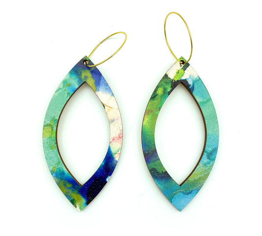 Wash Leaf Statement Earrings