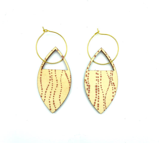 Wash Leaf Tri Statement Earrings