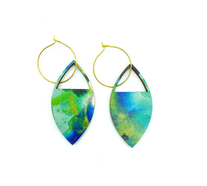 Wash Leaf Tri Statement Earrings