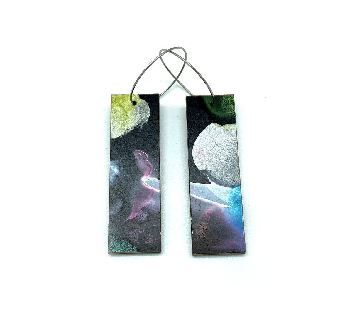 Black Beauty rectangular earrings #4