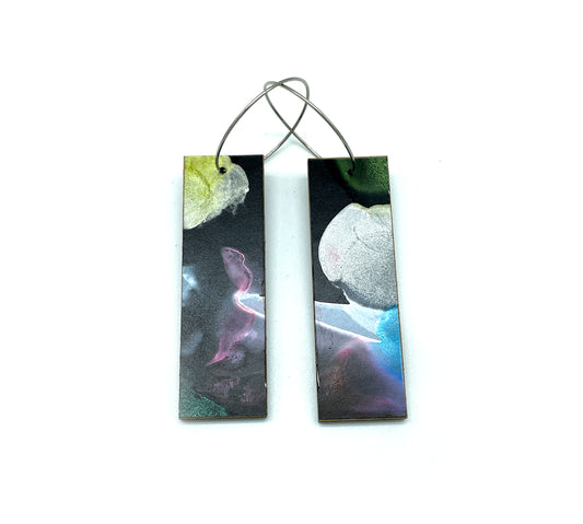 Black Beauty rectangular earrings #4