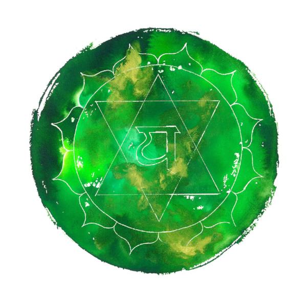 Fourth chakra anahata heart logo template Vector Image