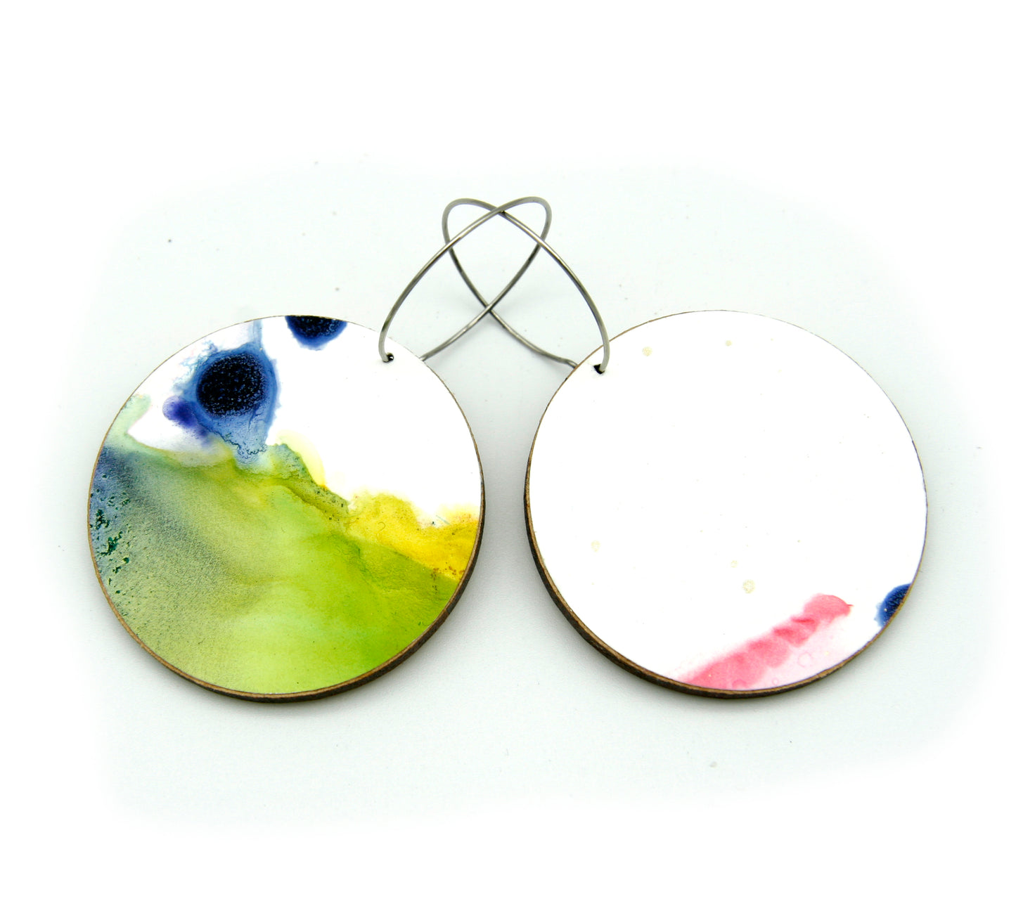 White Beauty large disc earrings #22