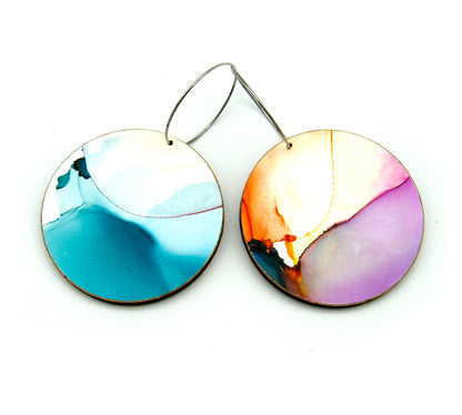 White Beauty large disc earrings #15