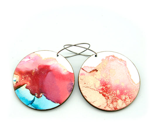 White Beauty large disc earrings #27