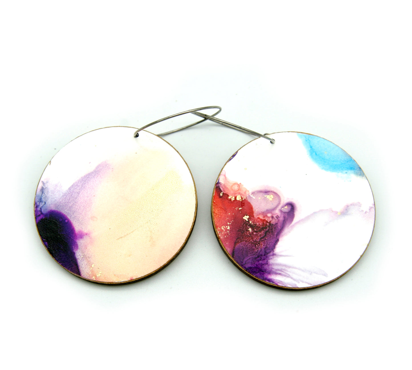 White Beauty large disc earrings #28
