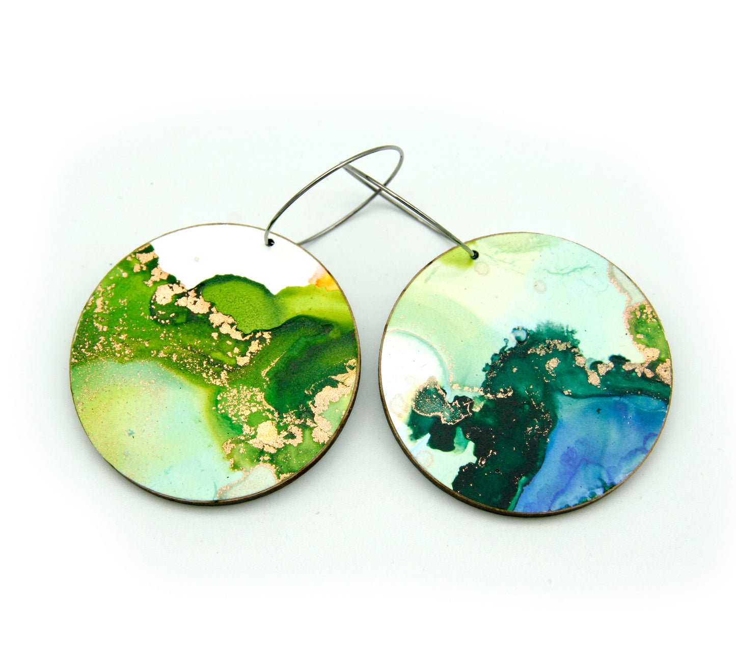 White Beauty large disc earrings #30