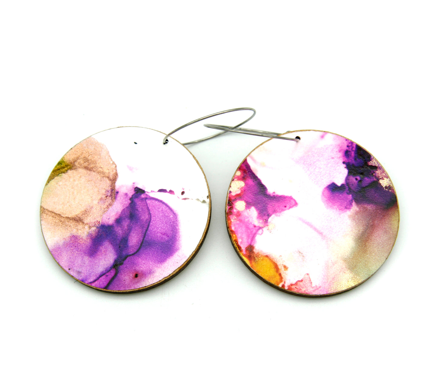White Beauty large disc earrings #31