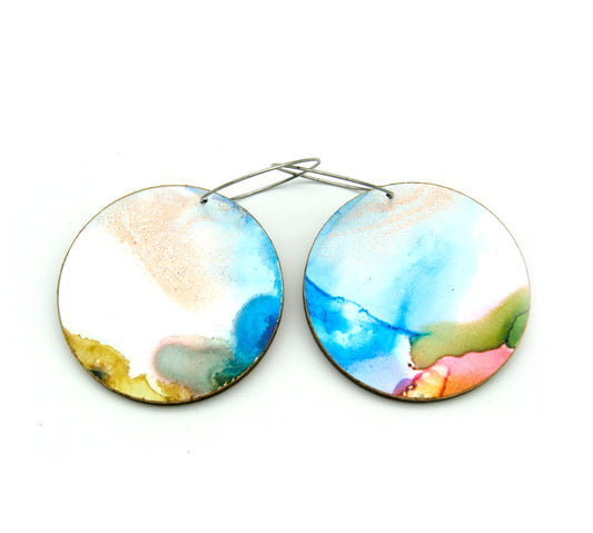 White Beauty large disc earrings #32