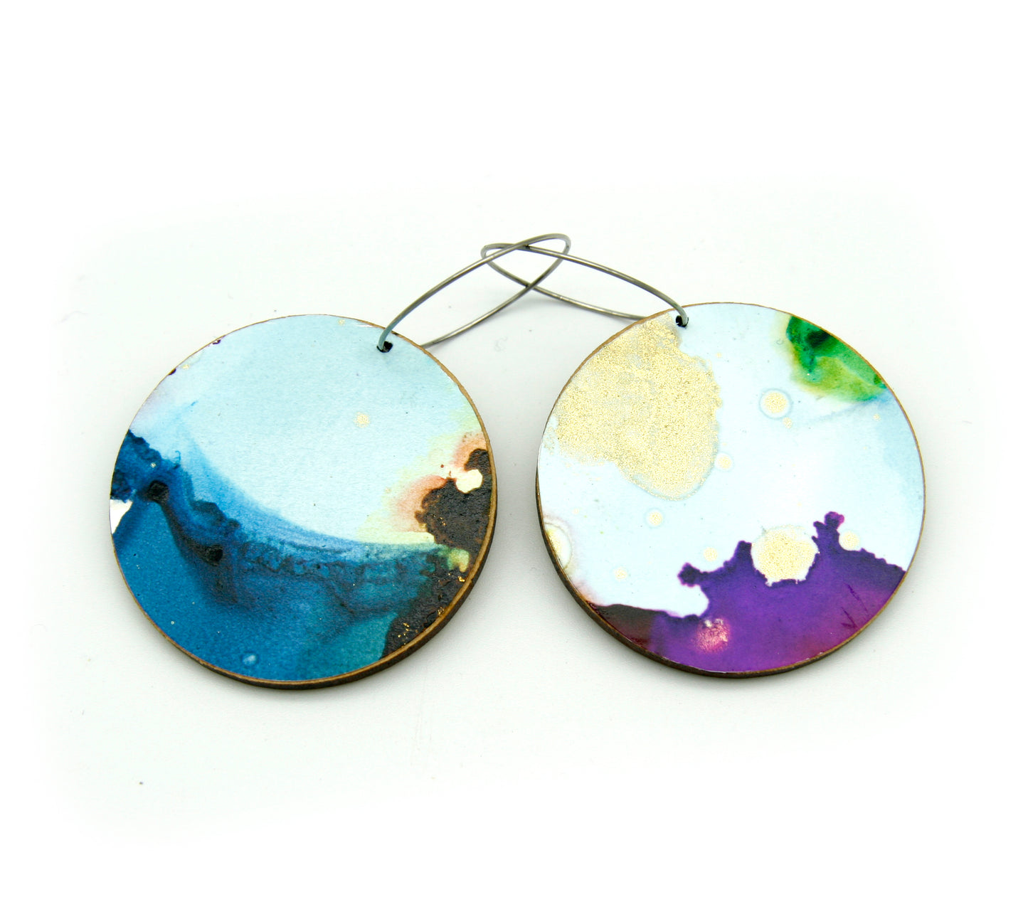 White Beauty large disc earrings #33