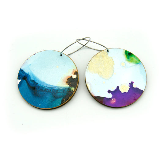 White Beauty large disc earrings #33