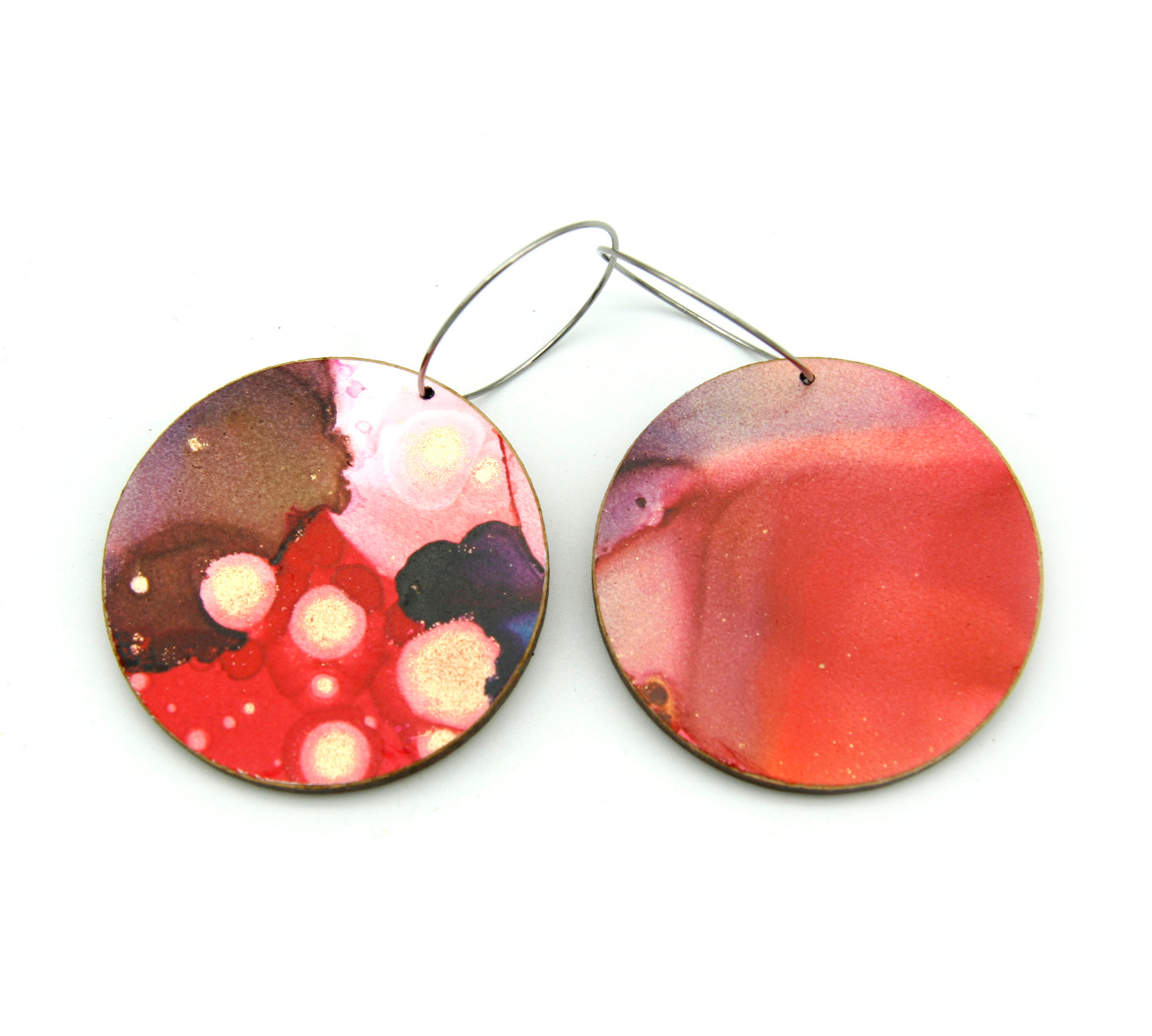White Beauty large disc earrings #39