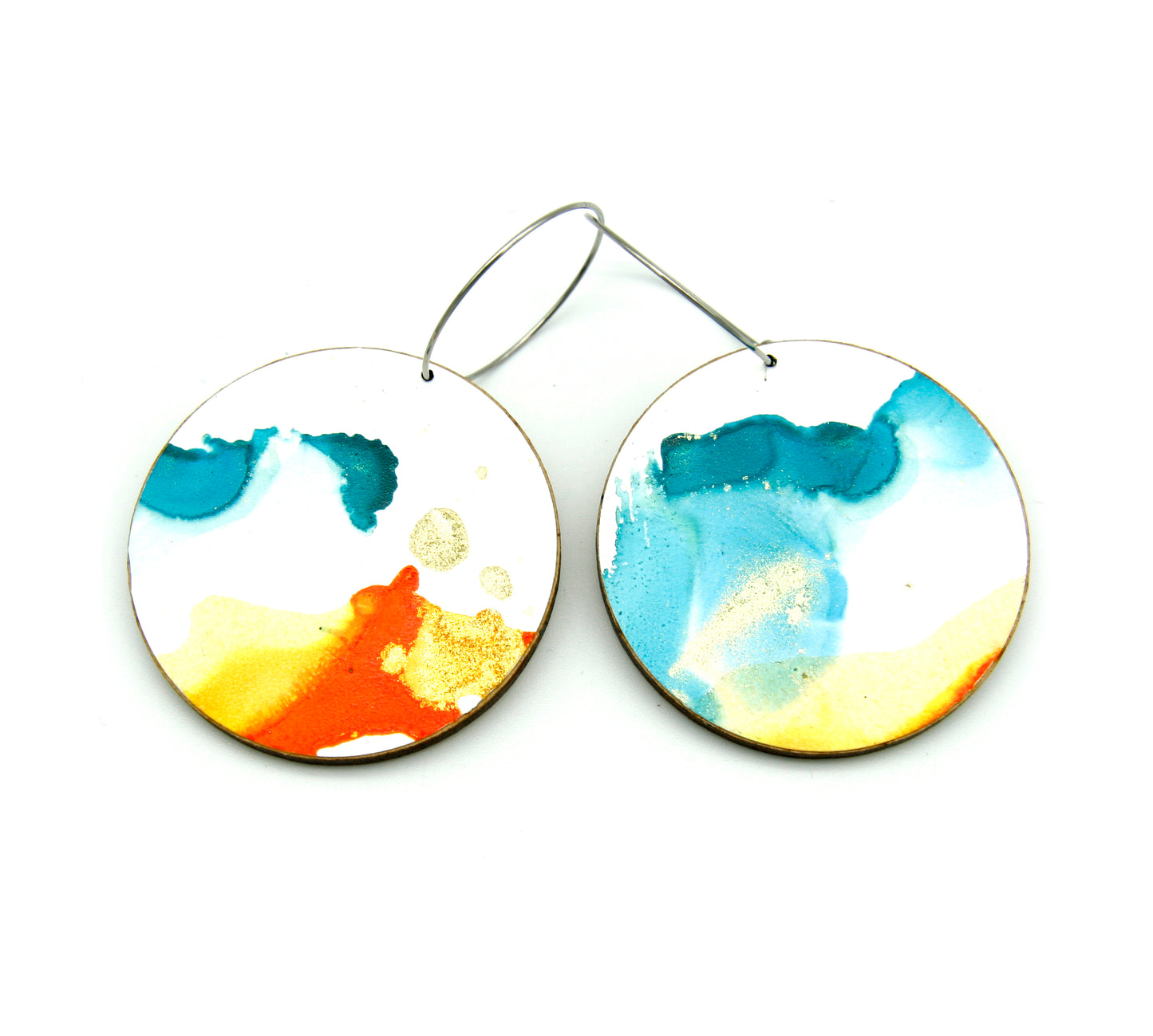 White Beauty large disc earrings #42
