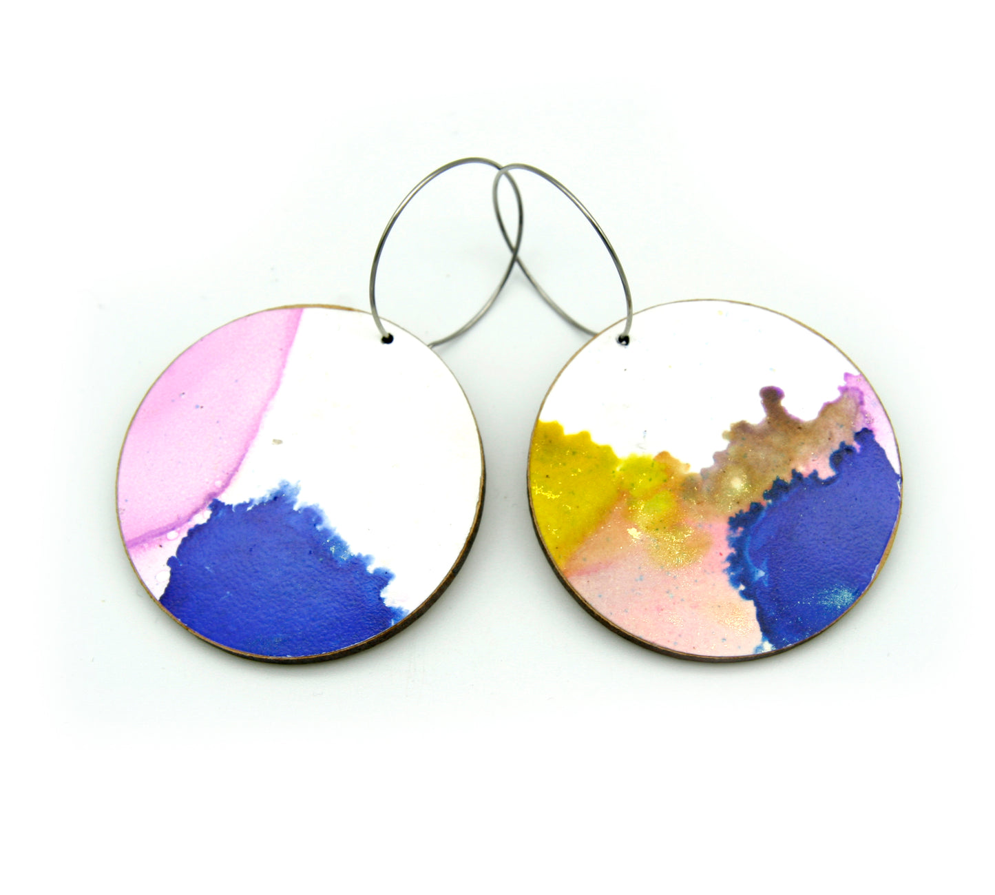 White Beauty large disc earrings #43
