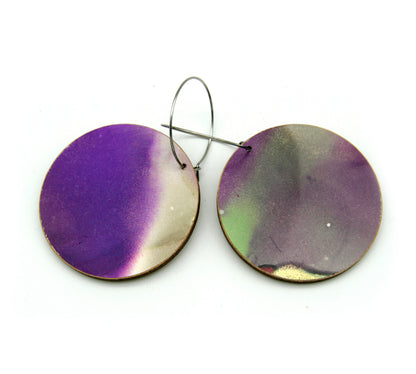 White Beauty large disc earrings #08