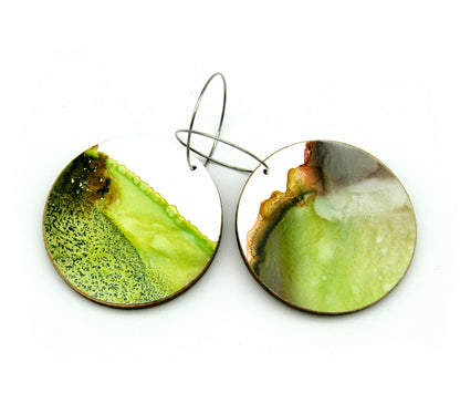 White Beauty large disc earrings #17