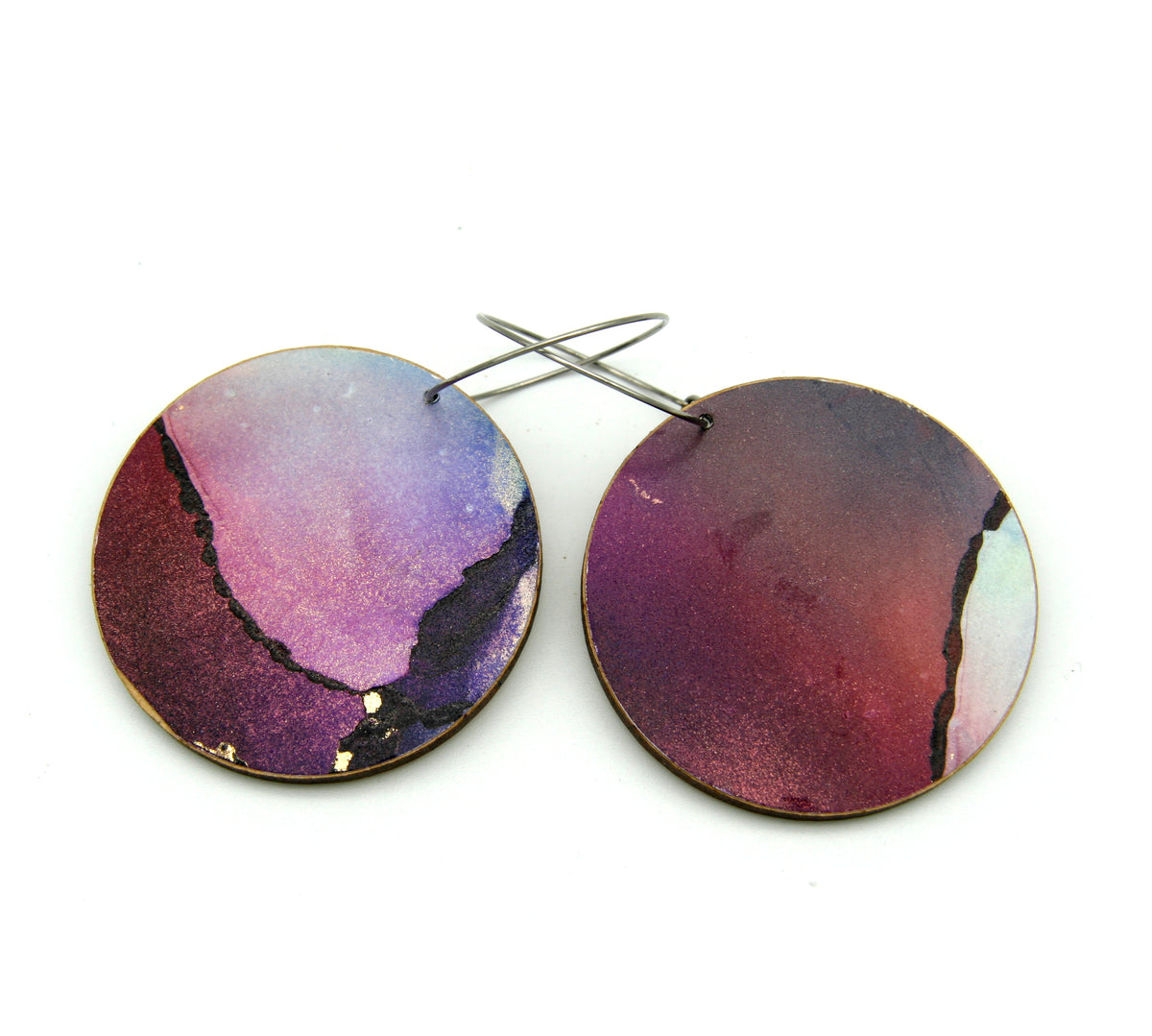 White Beauty large disc earrings #07