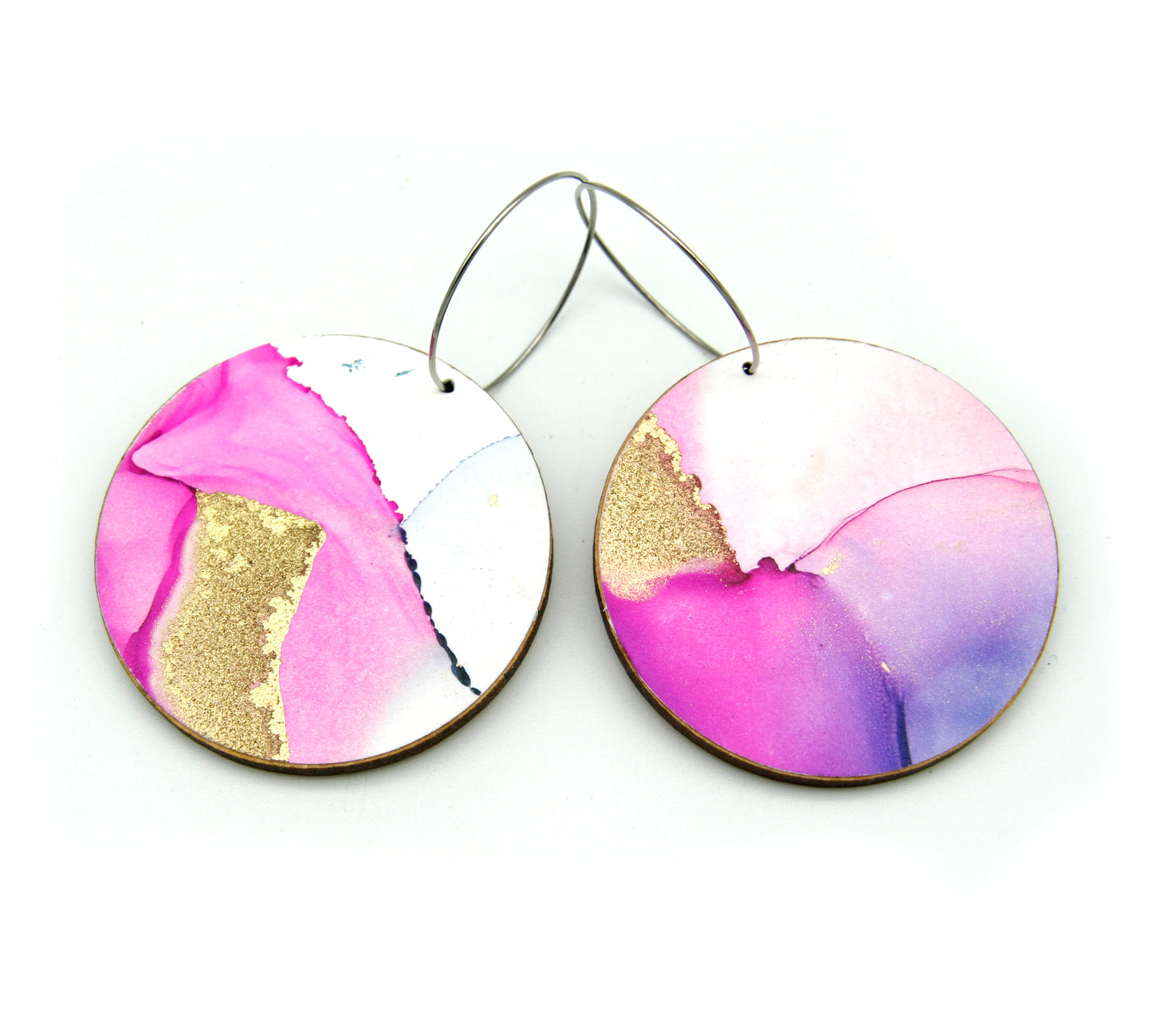 White Beauty large disc earrings #23
