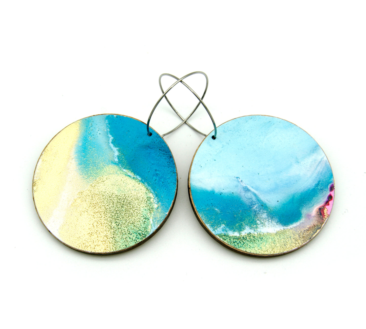 White Beauty large disc earrings #13