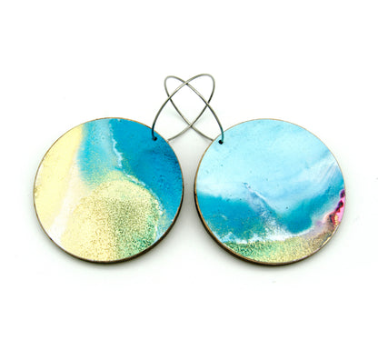 White Beauty large disc earrings #13