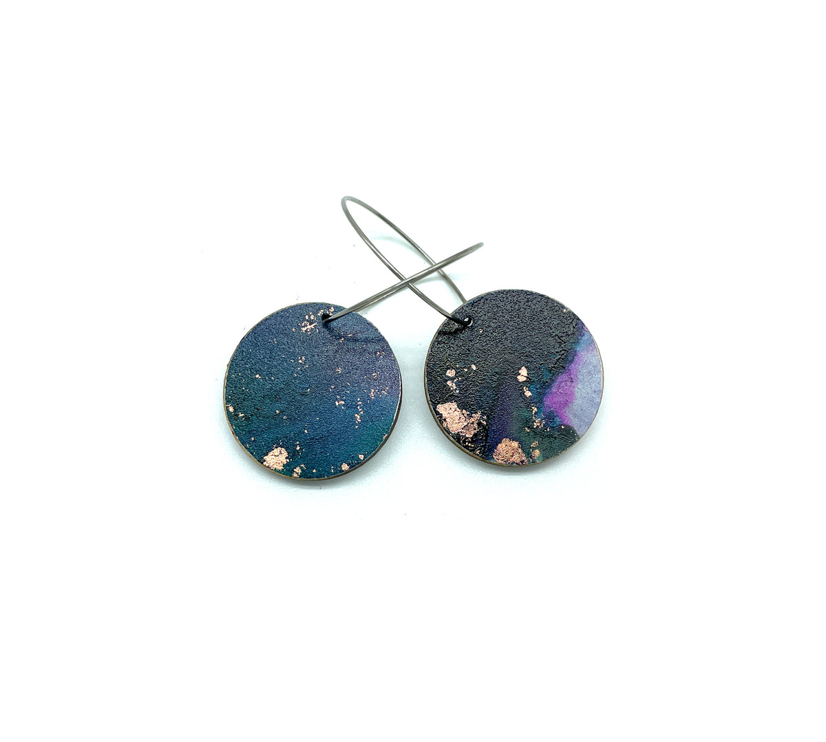 Black Beauty small disc earrings #1