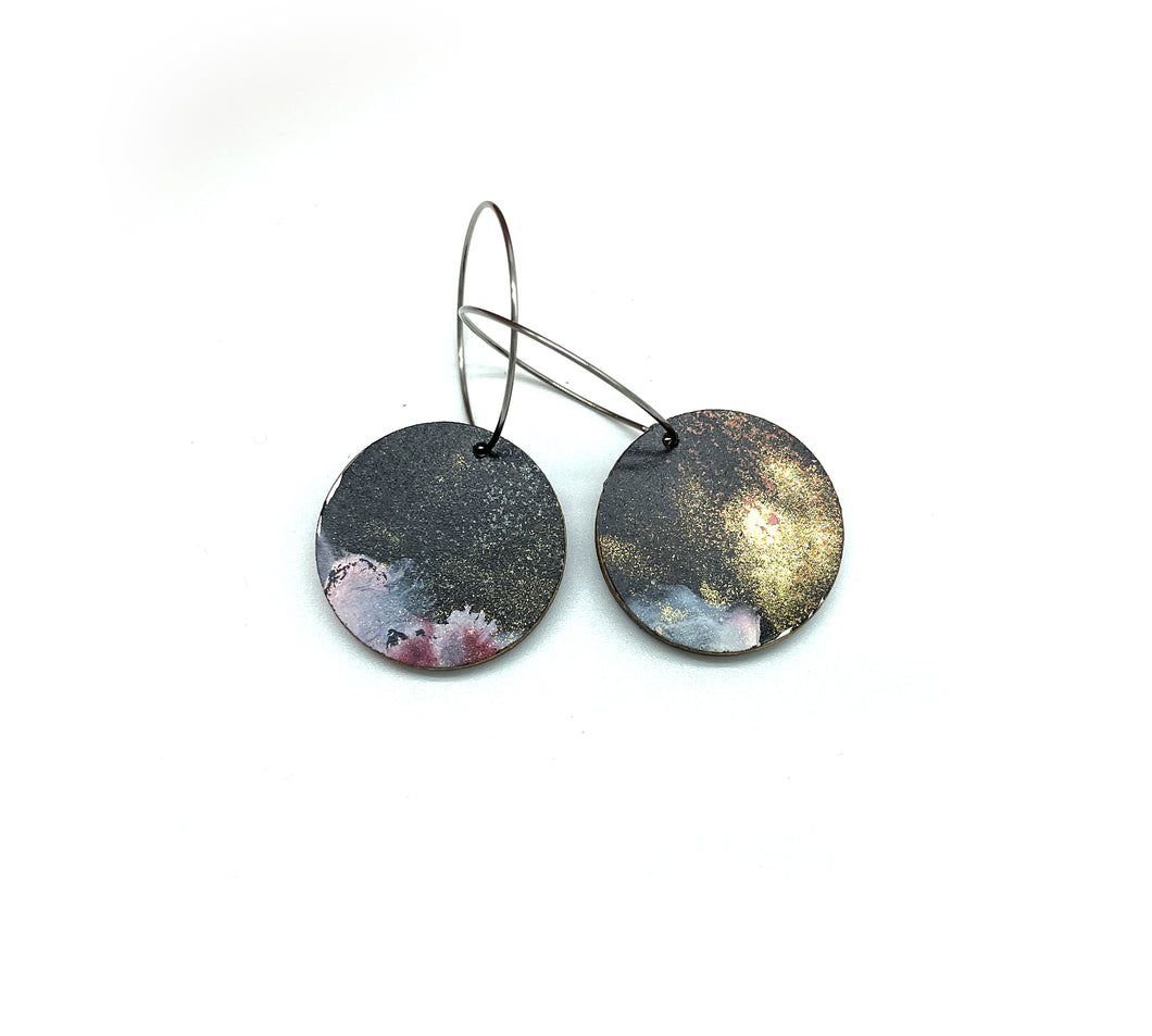 Black Beauty small disc earrings #14
